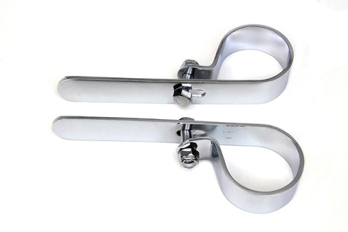 V-Twin Chrome 1-3/4 inch Exhaust inchP inch Clamp Set - 31-1011