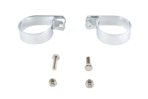 V-Twin Chrome 2-1/2 inch Exhaust Clamp Set - 31-1648