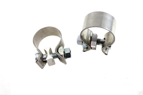 V-Twin 1-7/8 inch Muffler End Clamp Set Stainless Steel - 31-1716