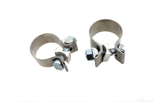 V-Twin 1-7/8 inch Muffler End Clamp Set Stainless Steel - 31-1716