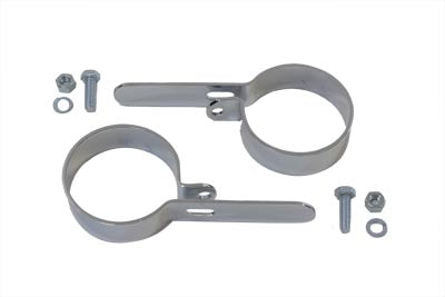 V-Twin Chrome 2-3/4 inch Muffler Hanger Clamp Set - 31-2107