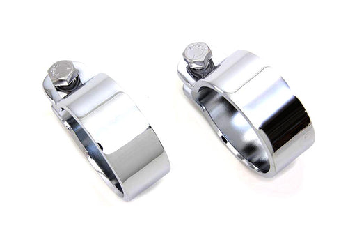 V-Twin Chrome 1-7/8 inch Heavy Muffler Body and End Clamp Set - 31-2144
