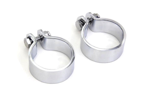 V-Twin Chrome 1-7/8 inch Heavy Muffler Body and End Clamp Set - 31-2144