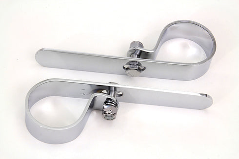 V-Twin Chrome 1-3/4 inch Exhaust inchP inch Clamp Set - 31-2146