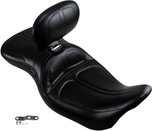 LE PERA Maverick Seat - with Backrest - Stitched - Black - FL '08-'23 LK-957BR