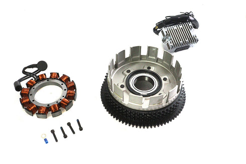 Volt Tech Alternator 19 Amp Charging System Kit Chrome - 32-0473