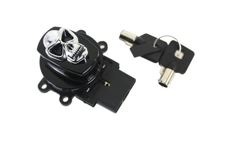 Volt Tech Black Ignition Switch with Chrome Skull - 32-1442