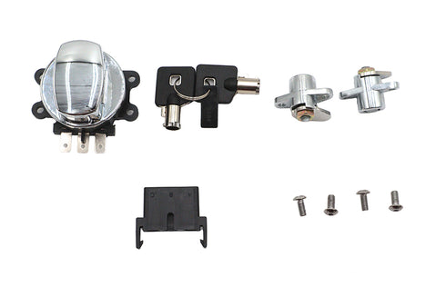 Volt Tech Side Hinge Ignition Switch and Saddlebag Lock Kit Chrome - 32-1446