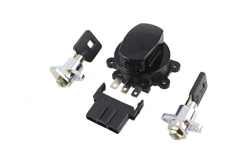 Volt Tech Side Hinge Ignition Switch and Saddlebag Lock Kit Black - 32-1447