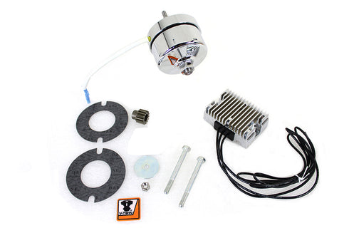 V-Twin Chrome 12 Volt Alternator Generator Conversion Kit - 32-1674