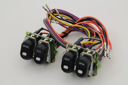 Volt Tech Rocker Style LED Fairing Switch Kit Black - 32-7014