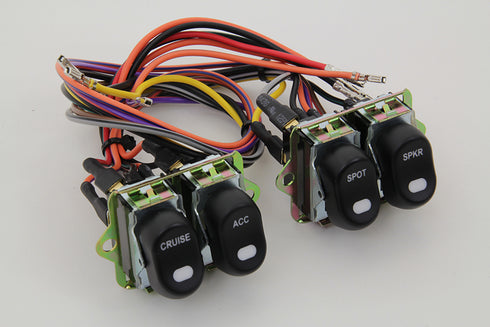 Volt Tech Rocker Style LED Fairing Switch Kit Black - 32-7014