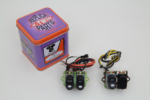 Volt Tech Rocker Style LED Fairing Switch Kit Black - 32-7018