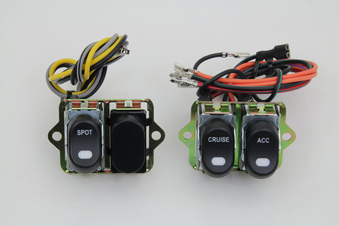 Volt Tech Rocker Style LED Fairing Switch Kit Black - 32-7018