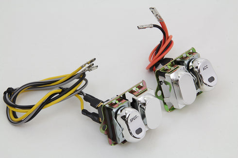 Volt Tech Rocker Style LED Fairing Switch Kit Chrome - 32-7022