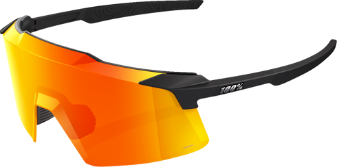 100% Aerocraft Sunglasses - Soft Tact Black - HiPER Red Lens 60032-00010
