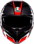 AGV K3 Helmet - Striga - Black/Gray/Red - Medium 2118381004-018-M