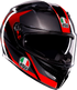 AGV K3 Helmet - Striga - Black/Gray/Red - Large 2118381004-018-L