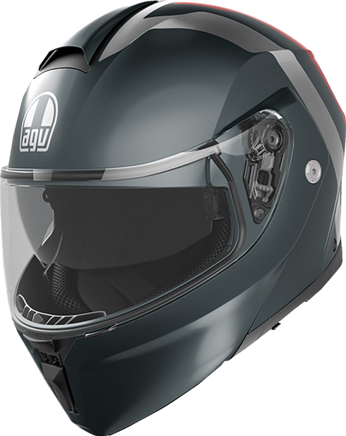 AGV Streetmodular Helmet - Resia - Matte Gray/Silver/Red - Small 2118296002006S