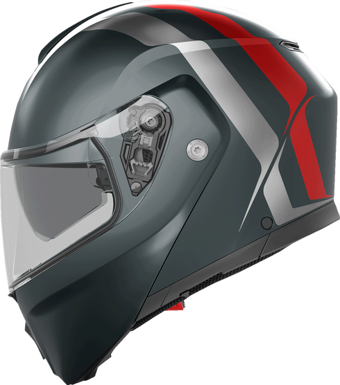 AGV Streetmodular Helmet - Resia - Matte Gray/Silver/Red - XL 2118296002006XL