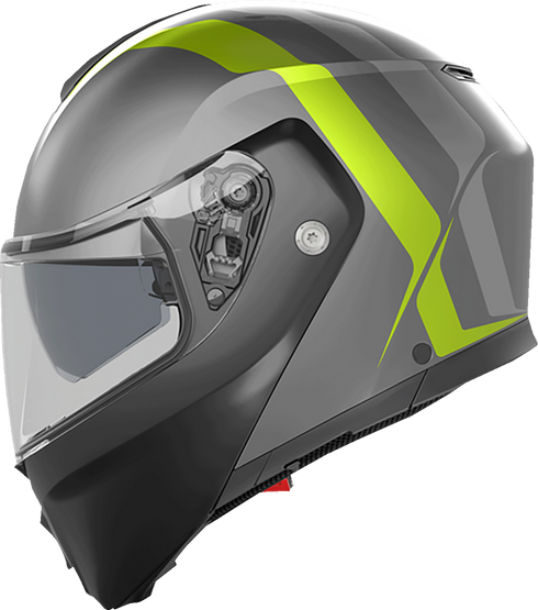 AGV Streetmodular Helmet - Resia - Matte Gray/Black/Yellow Fluo - Medium 2118296002007M