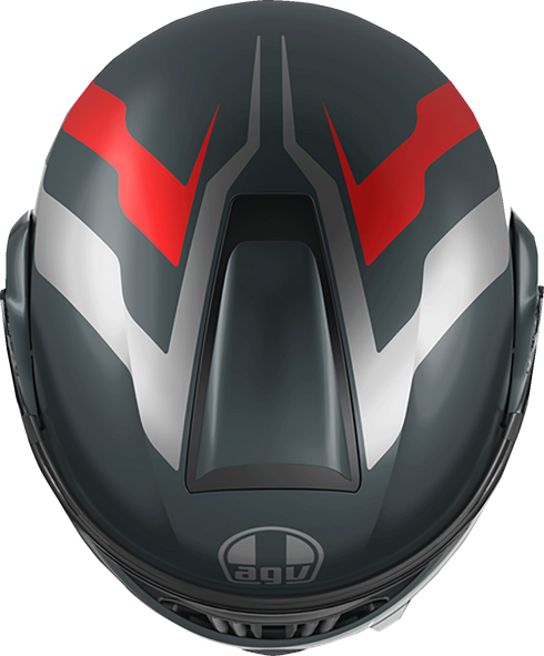 AGV Streetmodular Helmet - Resia - Matte Gray/Silver/Red - Small 2118296002006S