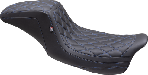 MUSTANG One Piece 2-Up Squareback Seat - Double Diamond - Sky Blue Stitch - FL '08-'25 75299SB
