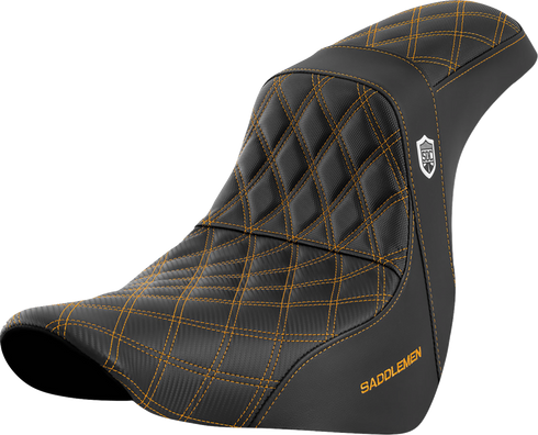 SADDLEMEN Pro Series SDC Performance Seat - w/o Backrest - Gold Stitch - FL/FX '18-'20 SC81829GOL