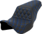 SADDLEMEN Step-Up Seat - Lattice Stitch - Blue Stitch - FLH/FLT '08-'23 808-07B-17501