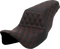 SADDLEMEN Step-Up Seat - Lattice Stitch - Red Stitch - FLH/FLT '08-'23 808-07B-17504