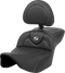 SADDLEMEN Roadsofa™ Extended Reach Seat - Carbon Fiber - Silver Stitch/Silver Logo - w/ Backrest - FL '23-'24 823-07-186BR