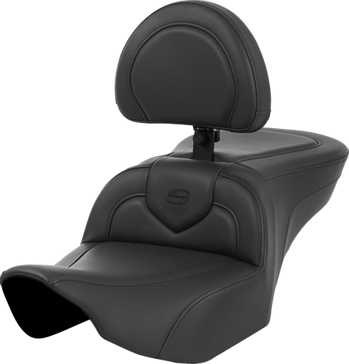 SADDLEMEN Roadsofa™ Seat - with Backrest - Black Stitching - FL '23-'24 823-07-187BR