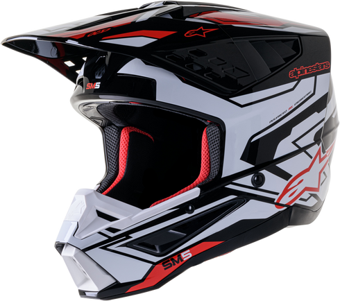 ALPINESTARS S M5 Action 2 Helmet Blk/Wht/Brt Rd Glossy Sm - 482-9224S