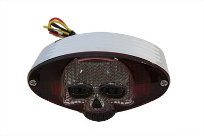 Wyatt Gatling Chrome Cateye LED Tail Lamp Skull Style - 33-0031