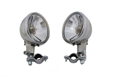 V-Twin Replica Chrome Guide Spotlamp Set 6 Volt - 33-0038