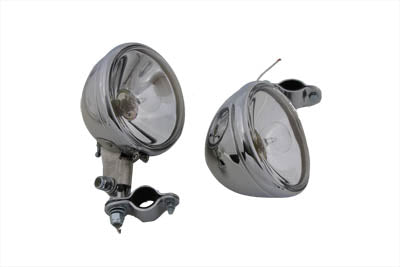 V-Twin Replica Chrome Guide Spotlamp Set 6 Volt - 33-0038