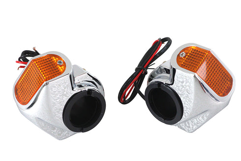 Wyatt Gatling Chrome Front Turn Signal Marker Lamp Set - 33-0047