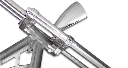 Wyatt Gatling 5-3/4 inch Half Moon Headlamp Chrome Billet - 33-0050