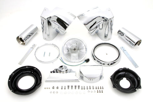 Wyatt Gatling Chrome 7 inch Headlamp Cowl Kit - 33-0092