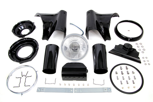 Wyatt Gatling Black 7 inch Headlamp Cowl Kit - 33-0093