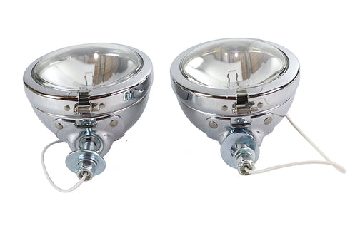V-Twin Replica Chrome Guide Spotlamp Set 12 Volt - 33-0095
