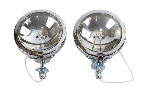 V-Twin Replica Chrome Guide Spotlamp Set 12 Volt - 33-0095
