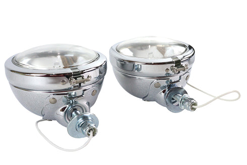 V-Twin Replica Chrome Guide Spotlamp Set 12 Volt - 33-0095