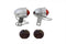 V-Twin Chrome Bullet Marker Lamp Set with Red Lens - 33-0145