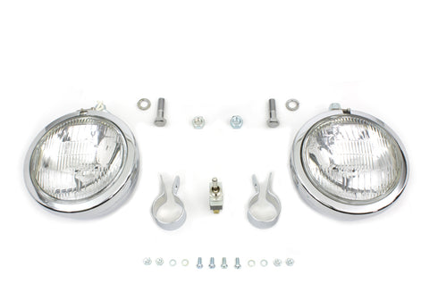 V-Twin 12 Volt 4 1/2 inch Chrome Spotlamp Kit - 33-0175