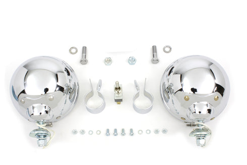 V-Twin 12 Volt 4 1/2 inch Chrome Spotlamp Kit - 33-0175