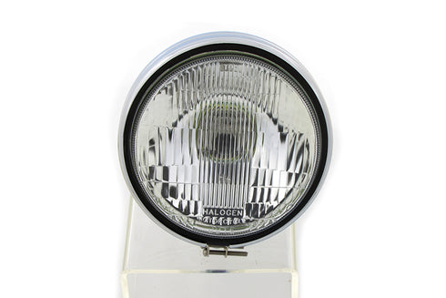 Wyatt Gatling 5-3/4 inch Round Stock Type Chrome Headlamp - 33-0197
