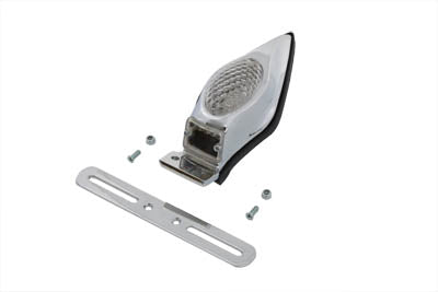 Wyatt Gatling Chrome Teardrop LED Tail Lamp Clear Lens - 33-0198