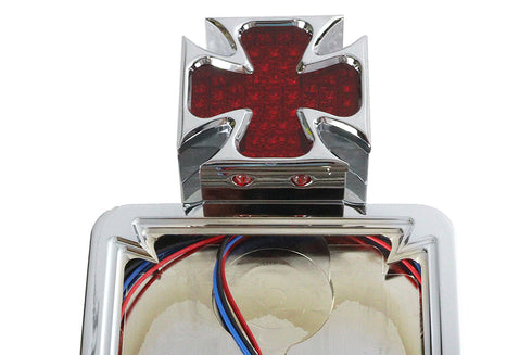 Wyatt Gatling Chrome Maltese LED Tail Lamp License Plate Assembly - 33-0224