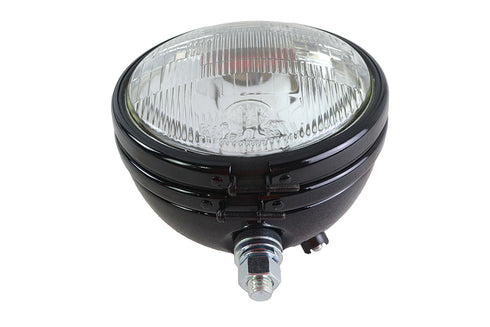 V-Twin Replica 5-3/4 inch Round Black Headlamp - 33-0233